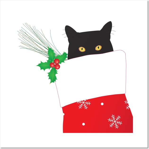 Christmas Cat Wall Art by KneppDesigns